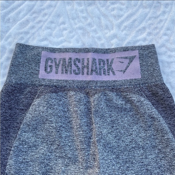 Gymshark Flex Athletic High Waisted Leggings Gray with Pink Logo - Picture 3 of 6